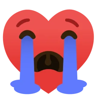 🌟 heart, crying, emoji, sad, tears, distressed telegram sticker