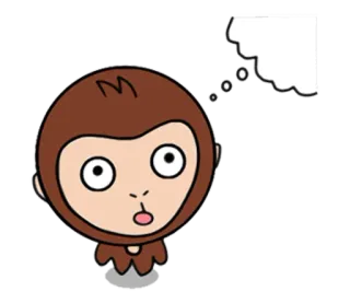 🤔 aap, dier, schattig, cartoon, sticker telegram sticker