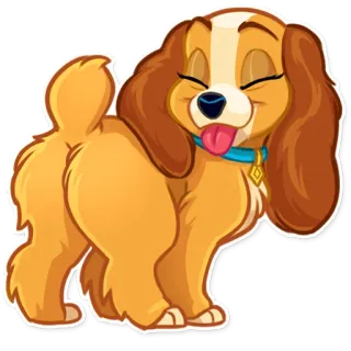 😝 Lady Lady and the Tramp chien, dessin animé, animal, animal de compagnie, Disney telegram sticker