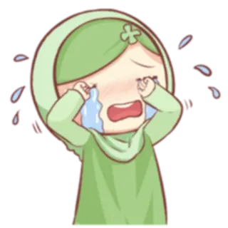 😭 weinen, Hijab, Muslim, traurig, Tränen, emotional, Ausdruck whatsapp sticker