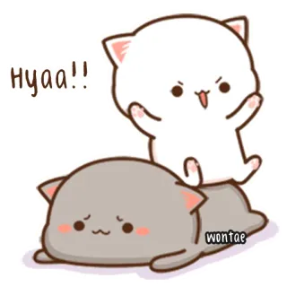🍥 Nyaa!! Katze, süß, kawaii, Tier, Aufkleber, Cartoon telegram sticker