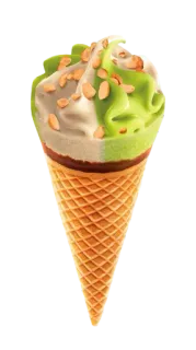 😏 Eis, Eistüte, Dessert, Essen, Süß, Lecker, Pistazie, Vanille whatsapp sticker