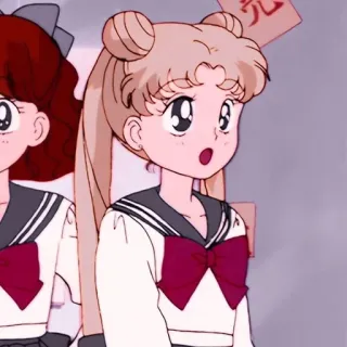 😲 Sailor Moon anime, cartoon, girl, school uniform, cute, sailor moon telegram sticker