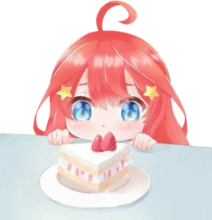 🍓 Аниме, Торт, Клубника, Милый, Чиби, Каваий telegram sticker