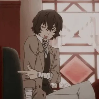 📺 Dazai Osamu Bungo Stray Dogs Anime, Manga, Dazai, Bungo Stray Dogs, Personnage, Geste telegram sticker