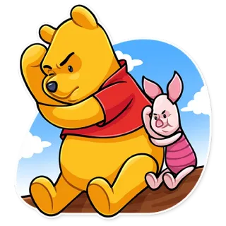🤔 Winnie the Pooh Винни Пух, Пятачок, злой, мультфильм, дружба telegram sticker
