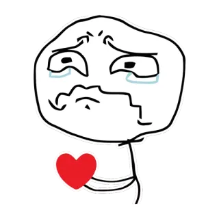 ❤ Mème, Coeur, Triste, Pleurs, Expression, Amour, Internet telegram sticker