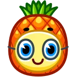 🍍 pineapple, emoji, fruit, cartoon, cute, face whatsapp sticker