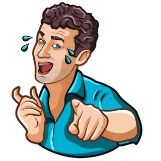 😂 การ์ตูน, ผู้ชาย, ชี้, หัวเราะ, มีความสุข, น้ำตา whatsapp sticker