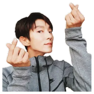 ❤️ person, korean, singer, celebrity, actor, finger heart, k-pop telegram sticker