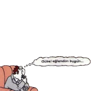☕️ Güzel eğlendim bugün... 만화, 남자, 앉아있는, 생각, 휴식, 커피 telegram sticker