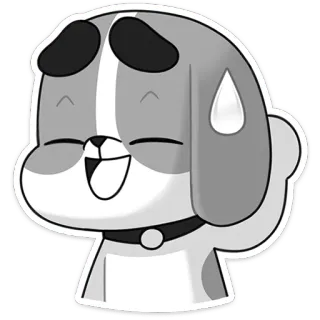 😅 dog, cartoon, sweating, embarrassed, nervous, sticker, emoji telegram sticker