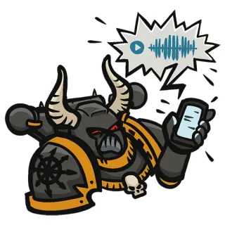📞 warhammer, 40k, chaos, space marine, hörner, schädel telegram sticker