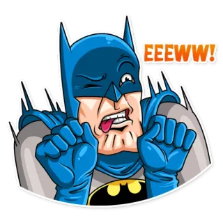 🤢 Batman EEEWW! batman, ew, disgust, cartoon, funny, comics telegram sticker