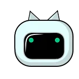 😃 robot, personaje, icono, mascota, lindo, digital, ciber whatsapp sticker