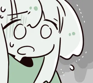 😰 anime, carino, cartoni animati, preoccupato, sudore whatsapp sticker