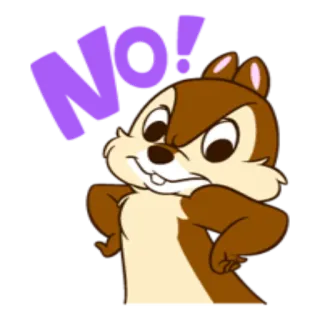 😞 Chip No! cartoon, disney, chipmunk, character, no telegram sticker