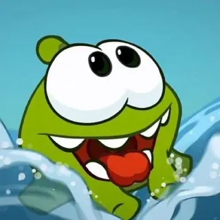 🌊 Om Nom Cut the Rope Dessin animé, Personnage, Jeu, Vert, Monstre, Mignon whatsapp sticker