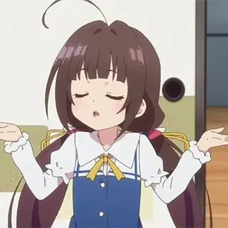 🦋 动漫, 卡通, 女孩, 耸肩, 不确定, 可爱 telegram sticker