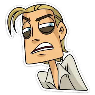 😒 만화, 남자, 짜증, 지침, 불만, 졸린 telegram sticker