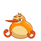 😡 птица, оранжевый, мультфильм, животное whatsapp sticker