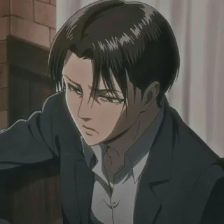 ⚔ Levi Ackerman Attack on Titan Anime, Mangá, Soldado, Tropa de Exploração, Sério whatsapp sticker