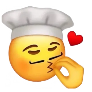 🤤 이모지, 요리사, 하트, 키스, 사랑, 요리 whatsapp sticker