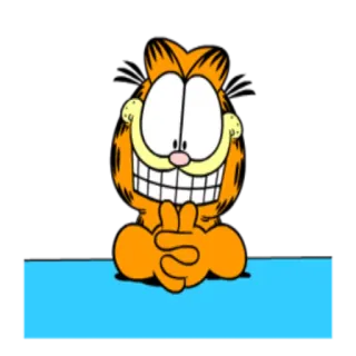 😌 Garfield gato, desenho animado, laranja, humor, tira cómica, Garfield whatsapp sticker