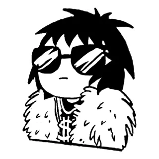 😎 legal, óculos, casaco de pele, personagem, óculos de sol, dólar whatsapp sticker