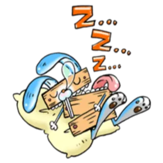 😴 ZZZ... นอนหลับ, zzz, การ์ตูน, ตัวละคร, หมอน, เหนื่อย telegram sticker