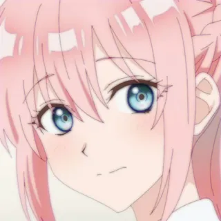 🔮 Anime, Cartone animato, Capelli rosa, Femmina, Ragazza, Carino, Personaggio whatsapp sticker