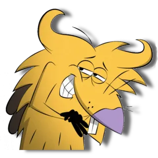 😈 การ์ตูน, บีเวอร์, สัตว์, ตลก, ตัวละคร telegram sticker