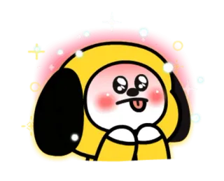 😍 Chimmy Chimmy, BT21, cute, kawaii, dog, cartoon whatsapp sticker
