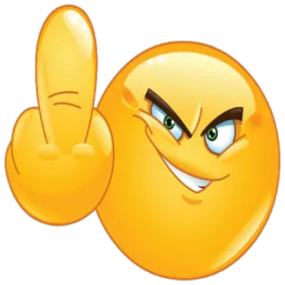 🖕 Emoji, Dedo corazón, Ofensivo, Gesto, Humor telegram sticker
