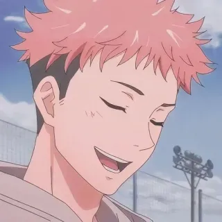 😌 Anime, Masculino, Personaje, Sonrisa, Feliz, Retrato telegram sticker
