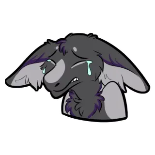 😭 crying, sad, cartoon, animal, furry, tears telegram sticker