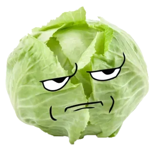 🙎 kool, groente, eten, cartoon, boos, grappig telegram sticker