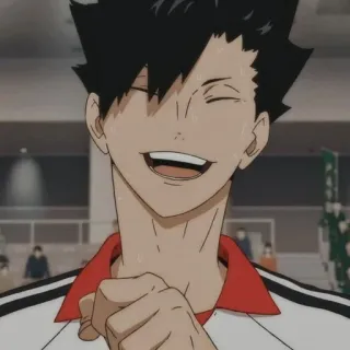 😂 Kuroo Tetsurou Haikyuu!! 애니메이션, 하이큐, 쿠로오 테츠로, 배구, 미소, 캐릭터 telegram sticker