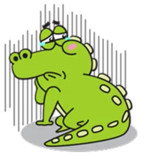 🐊 悲しい, ワニ, 泣く, 漫画, 動物, 爬虫類 telegram sticker