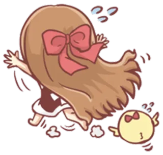 😱 귀여운, 애니메이션, 만화, 치비, 카와이, 소녀, 리본, 나는 telegram sticker
