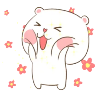😊 schattig, beer, vrolijk, dier, cartoon telegram sticker