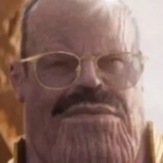 👓 Thanos Thanos, Marvel, supervilão, óculos, bigode, engraçado telegram sticker