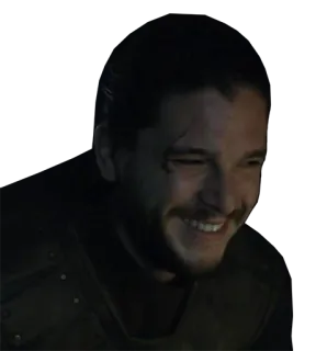 😄 Jon Snow Game of Thrones Jon Snow, Game of Thrones, HBO, Fantasy, Kit Harington, Sorriso telegram sticker