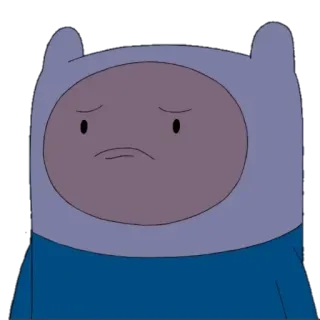 😕 Finn Adventure Time Cartoon, animiert, Figur, Finn, Adventure Time, traurig, verärgert telegram sticker