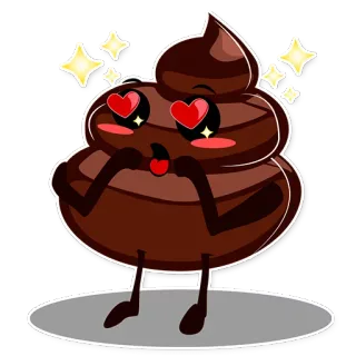 😍 Emoji, Caca, Kawaii, Lindo, Ojos de corazón, Amor telegram sticker