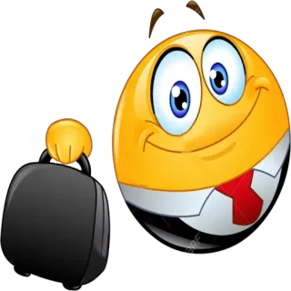 💼 Emoji, Homme d'affaires, Dessin animé, Valise whatsapp sticker