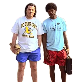 👬 Vincent Vega and Jules Winnfield Pulp Fiction pulp fiction, samuel l jackson, john travolta, film, personaggi, casual telegram sticker