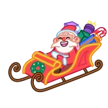 👋 Santa Claus サンタ, クリスマス, そり, ホリデー, お祝い, 漫画 whatsapp sticker