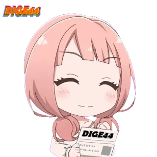 🖊 DIGE44 动漫, 女孩, Q版, 可爱, 卡通, 纸 whatsapp sticker