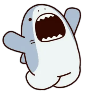 🙌 漫画, サメ, 可愛い, 動物, 海の生き物, かわいい telegram sticker